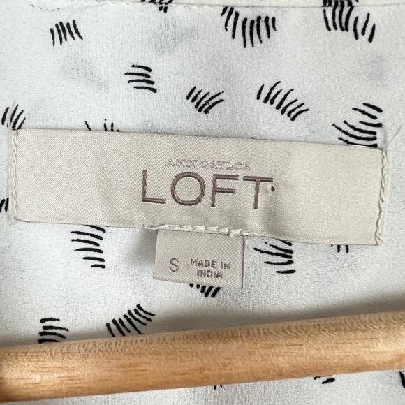 Loft Womens S Minimalist Career Artsy Novelty Preppy Whimsical Eyelash Blouse - Picture 8 of 12